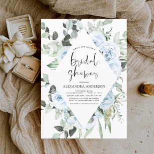 Papier Budget Dusty Blue Fête des mariées Floral Greenery
