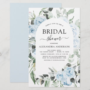 Papier Budget Dusty Blue Fête des mariées Floral Greenery
