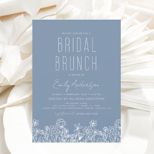 Papier Budget Dusty Blue Fleur sauvage Bridal Brunch Douc