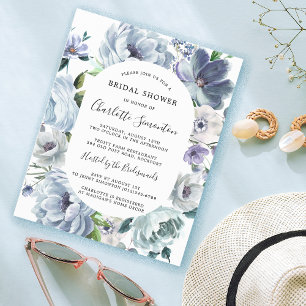 Papier Budget Dusty Blue Floral Bridal Shower Invitation