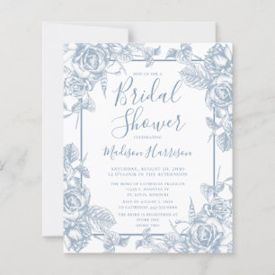 Papier Budget Dusty Blue Floral Fête des mariées
