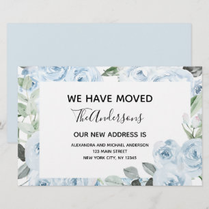 Papier Budget Dusty Blue Floral Moving Faire-part