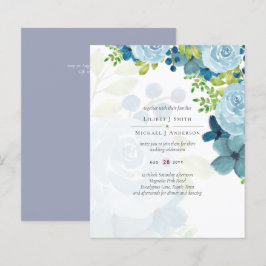 Papier Budget Dusty Blue Flowers Sage Mariage