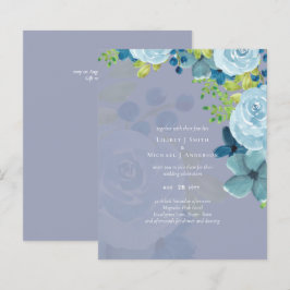 Papier Budget Dusty Blue Flowers Sage Mariage
