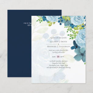Papier Budget Dusty Blue Flowers Sage Mariage