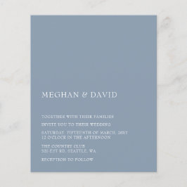 Papier Budget Dusty Blue Moderne Faire-part de mariage