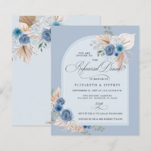 Papier Budget Dusty Blue Pampas Répétition Dîner Invitati