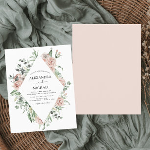 Papier Budget Dusty Pink Eucalyptus Faire-part de mariage