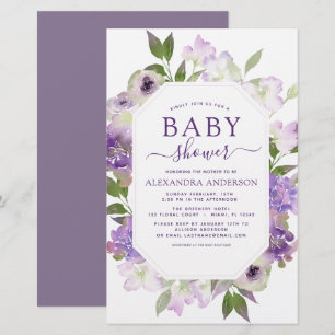 Papier Budget Dusty Purple Floral Baby shower de verdure