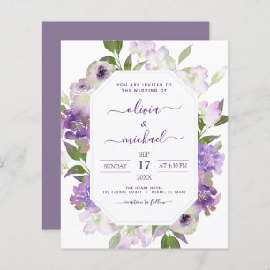 Papier Budget Dusty Purple Mariage Floral verdure