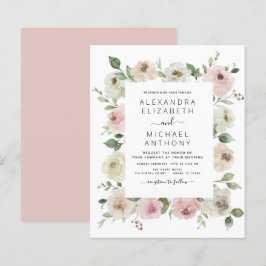 Papier Budget Dusty rose Floral Eucalyptus Mariage