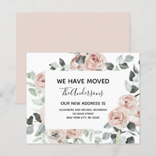 Papier Budget Dusty Rose Floral Moving Faire-part