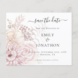 Papier Budget Dusty Rose Florals QR Code Enregistrer la d