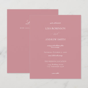 Papier Budget Dusty Rose Pink Calligraphy Mariage