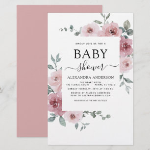 Papier Budget Dusty Rose rose Baby shower Floral