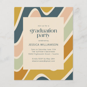 Papier Budget Earthy Boho Abstrait Wavy Pastel Graduation