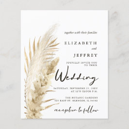 Papier Budget Earthy Boho Pampas Faire-part de mariage