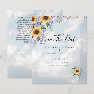 Papier BUDGET ÉCONOMISER LES DATES Tournesols Rustiques v
