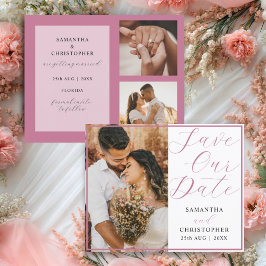 Papier Budget Économisez Notre Date Blush Pink Photo Mari