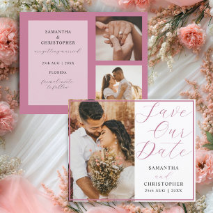 Papier Budget Économisez Notre Date Blush Pink Photo Mari