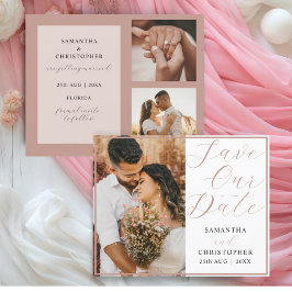 Papier Budget Économisez Notre Date Rose Gold Photo Maria