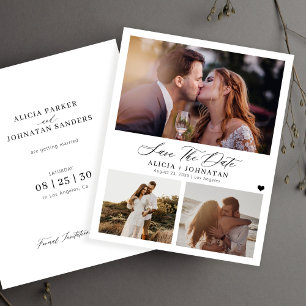 Papier Budget élégant 3 mariage photo enregistrer la cart
