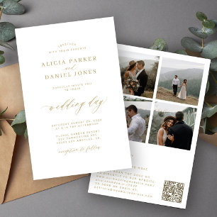 Papier Budget élégant 4 code QR photo tout en un mariage