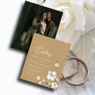 Papier Budget Elegant Aquarelle Floral Photo Wedding Invi
