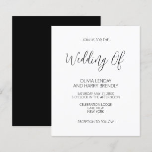 Papier Budget Elegant Black White Wedding Invite