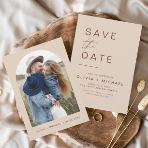 Papier Budget Elegant Boho Enregistrer la date Photo Mini