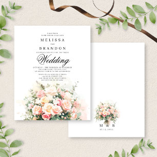 Papier BUDGET Élégant Bouquet de Fleurs à Monogramme de M