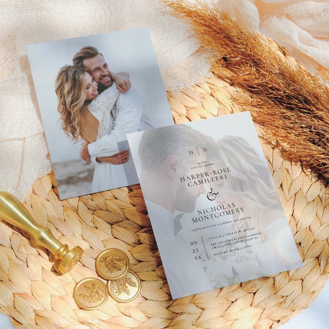 Papier Budget Élégant Calligraphie Monogramme Photo Maria (Créateur téléchargé)