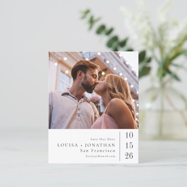 Papier Budget Élégant Deux Mariages Photo Enregistrer La  (Debout devant)