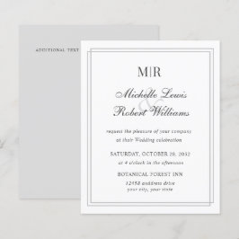 Papier BUDGET Élégant double monogramme de bordure de mar