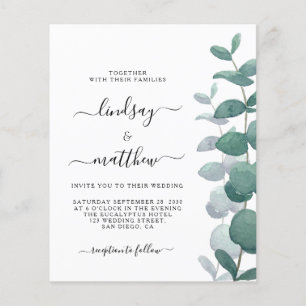 Papier Budget Elegant Eucalyptus Faire-part de mariage