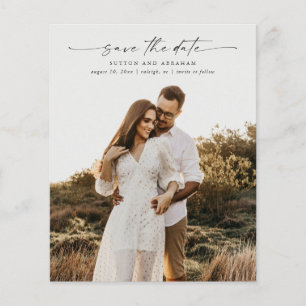 Papier Budget Élégant Faire-Part de Mariage Photo
