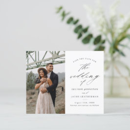Papier Budget Élégant Faire-Part de Mariage Photo Script