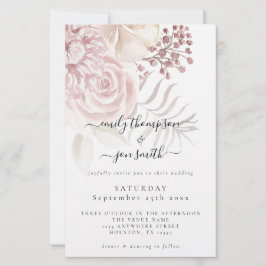 Papier Budget Élégant Florales Script Pink Mariage Invita