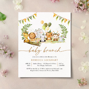 Papier Budget Elegant Gold Safari Baby Brunch Invitation