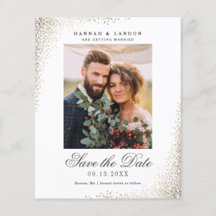 Papier Budget Élégant Mariage Photo Enregistrer La Date