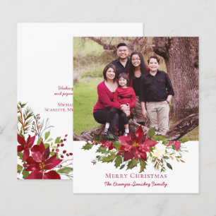 Papier Budget Élégant Noël Poinsettia photo de vacances