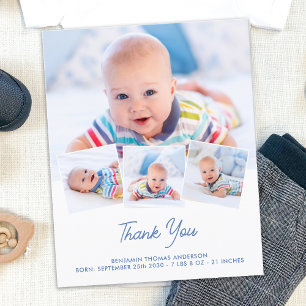 Papier Budget Élégant Nouveau bébé 4 Merci photo naissanc