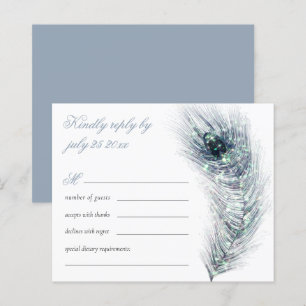 Papier Budget Elegant paon Plumes Mariage Turquoise RSVP