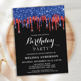 Papier Budget Elegant Parties scintillant Bleu Rouge Patr