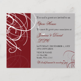 Papier Budget Elegant Red Grey Corporate Party Invitation