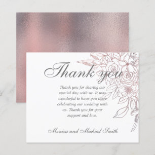 Papier BUDGET Élégant Rose Gold Floral    MERCI