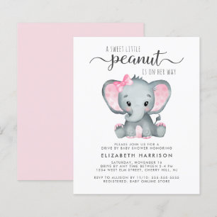 Papier Budget Elephant Baby Girl Drive Par Douche Invitat