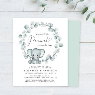 Papier Budget Elephant Couples Baby Sprinkle Invitation