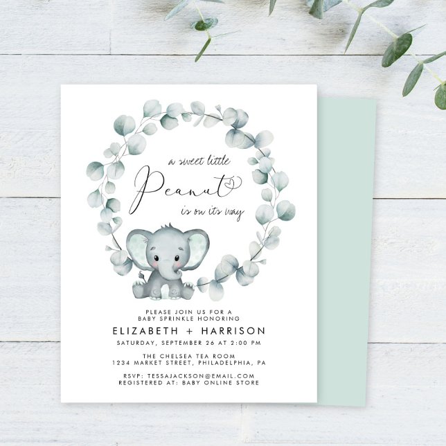 Papier Budget Elephant Couples Baby Sprinkle Invitation (Créateur téléchargé)