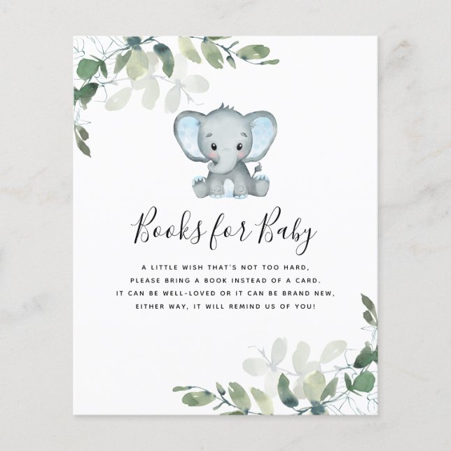 Papier BUDGET Elephant Eucalyptus Livres pour Baby Card (Devant)